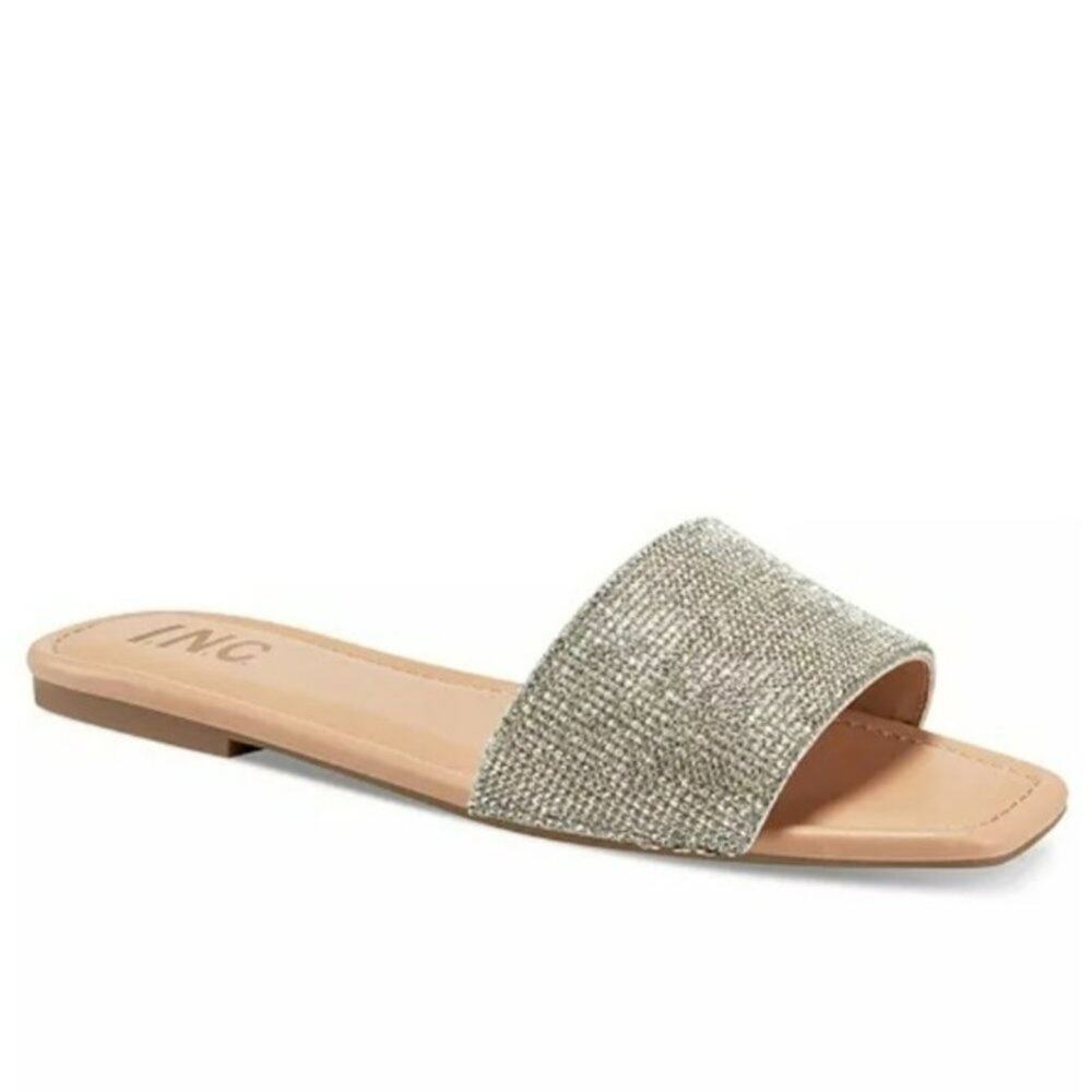 INC International Concepts Nataliah Embellished Square Toe Slide Sandals…
